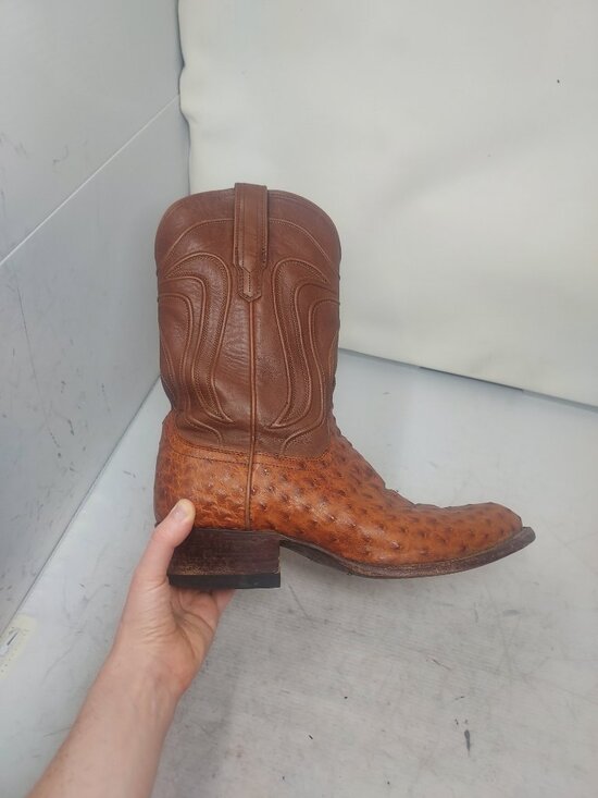 Tecovas MENS Wyatt Pecan Ostrich Cowboy Boot main image 7